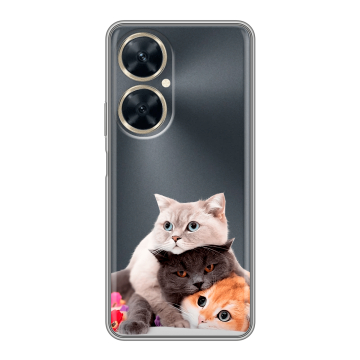 Силиконовый чехол на Huawei Nova 11i с принтом Кошки Силиконовый чехол на Huawei Nova 11i с принтом Кошки