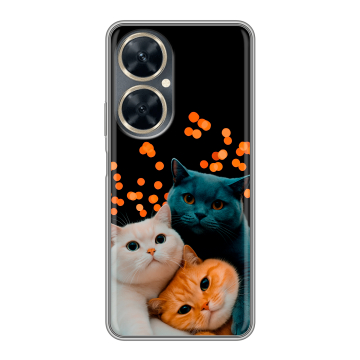 Силиконовый чехол на Huawei Nova 11i с принтом Кошки Силиконовый чехол на Huawei Nova 11i с принтом Кошки