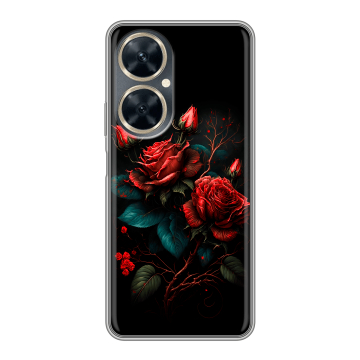 Силиконовый чехол на Huawei Nova 11i с принтом Розы красные