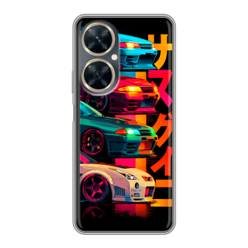 Силиконовый чехол на Huawei Nova 11i с принтом Гоночные машины Силиконовый чехол на Huawei Nova 11i с принтом Гоночные машины