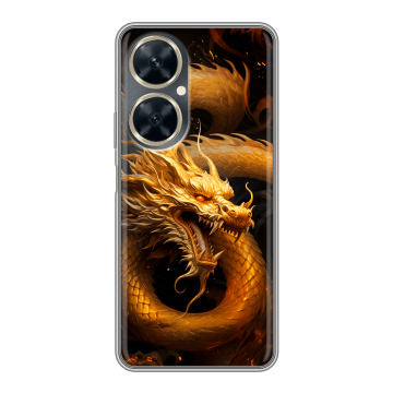 Силиконовый чехол на Huawei Nova 11i с принтом Золотой дракон Силиконовый чехол на Huawei Nova 11i с принтом Золотой дракон
