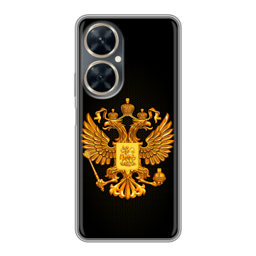 Силиконовый чехол на Huawei Nova 11i с принтом Герб России желтый