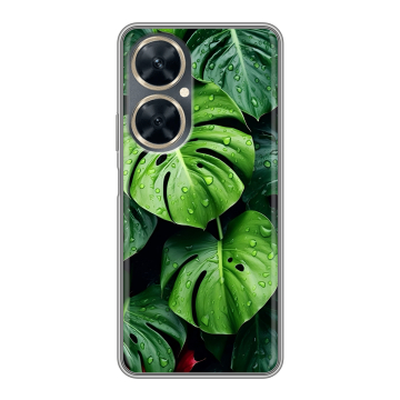 Силиконовый чехол на Huawei Nova 11i с принтом Листья