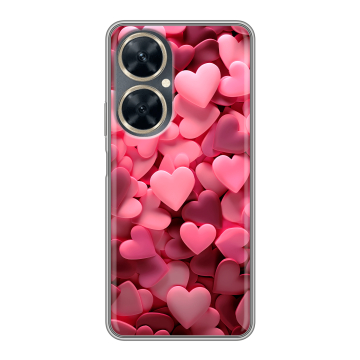 Силиконовый чехол на Huawei Nova 11i с принтом розовые сердечки Силиконовый чехол на Huawei Nova 11i с принтом розовые сердечки