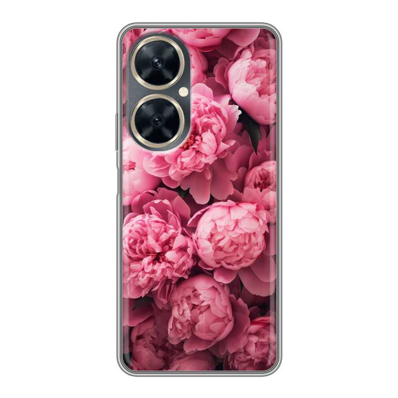Силиконовый чехол на Huawei Nova 11i с принтом цветы пионы Силиконовый чехол на Huawei Nova 11i с принтом цветы пионы