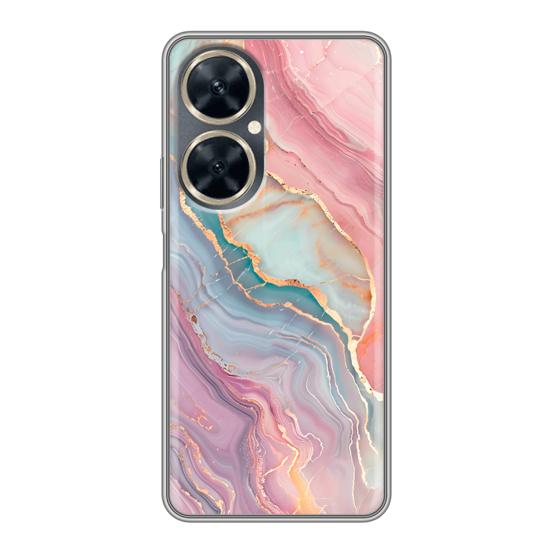 Силиконовый чехол на Huawei Nova 11i с принтом розовый мрамор Силиконовый чехол на Huawei Nova 11i с принтом розовый мрамор