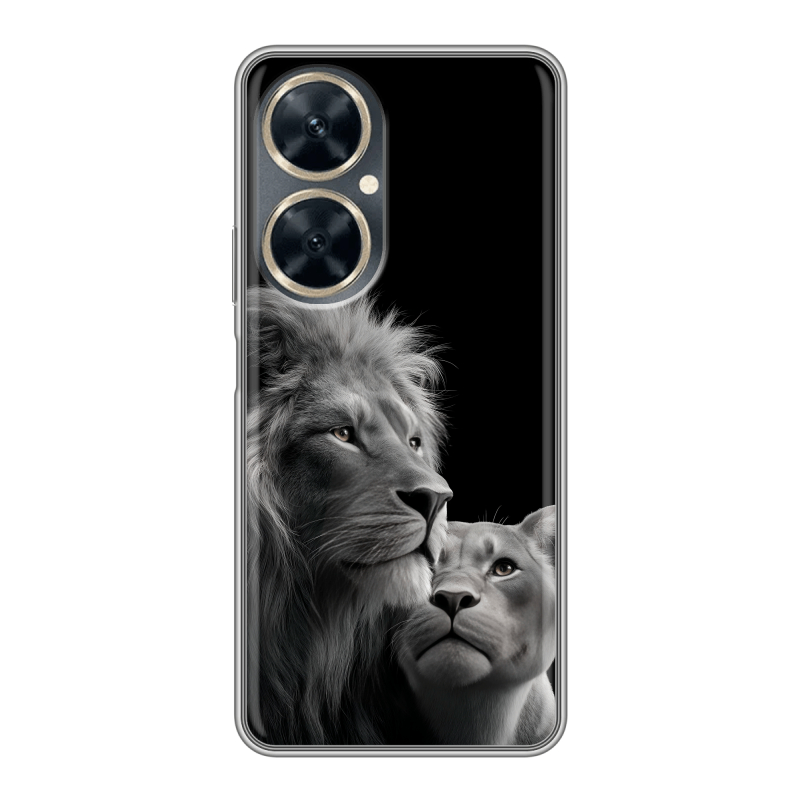 Силиконовый чехол на Huawei Nova 11i с принтом Лев кошки Силиконовый чехол на Huawei Nova 11i с принтом Лев кошки