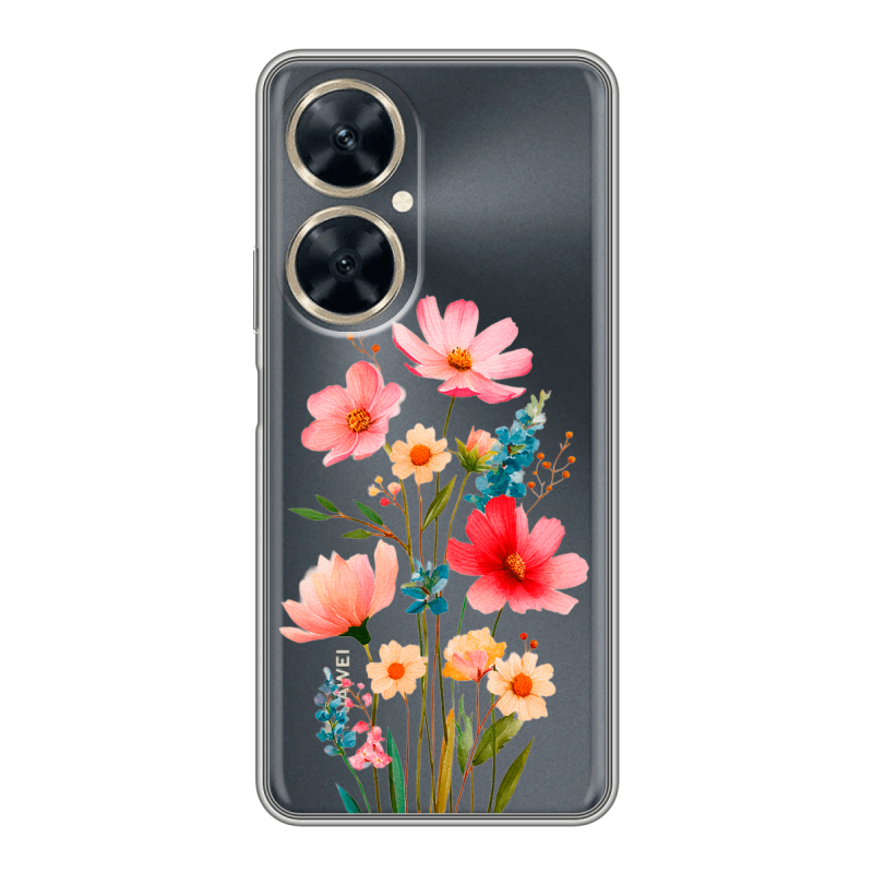 Силиконовый чехол на Huawei Nova 11i с принтом Цветы Силиконовый чехол на Huawei Nova 11i с принтом Цветы