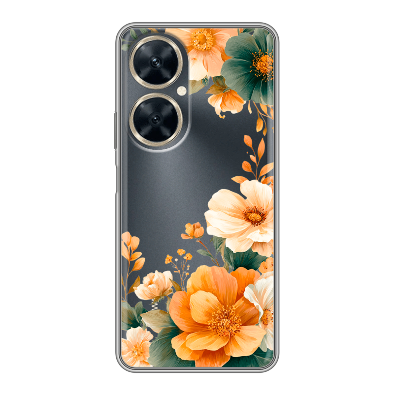 Силиконовый противоударный чехол на Huawei Nova 11i с принтом Цветы принт Силиконовый противоударный чехол на Huawei Nova 11i с принтом Цветы принт