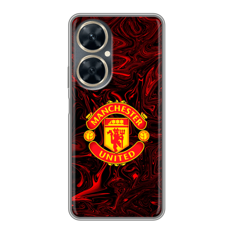 Силиконовый противоударный чехол на Huawei Nova 11i с принтом Manchester United Силиконовый противоударный чехол на Huawei Nova 11i с принтом Manchester United