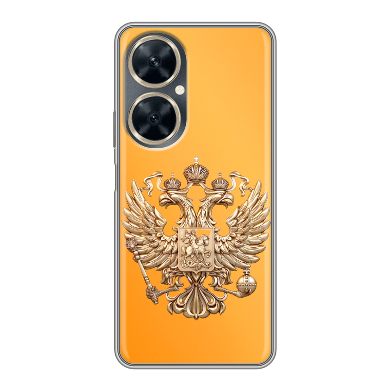 Силиконовый противоударный чехол на Huawei Nova 11i с принтом Герб Флаг России Силиконовый противоударный чехол на Huawei Nova 11i с принтом Герб Флаг России