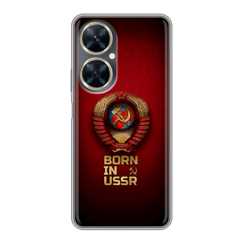 Силиконовый противоударный чехол на Huawei Nova 11i с принтом Флаг Герб СССР Силиконовый противоударный чехол на Huawei Nova 11i с принтом Флаг Герб СССР
