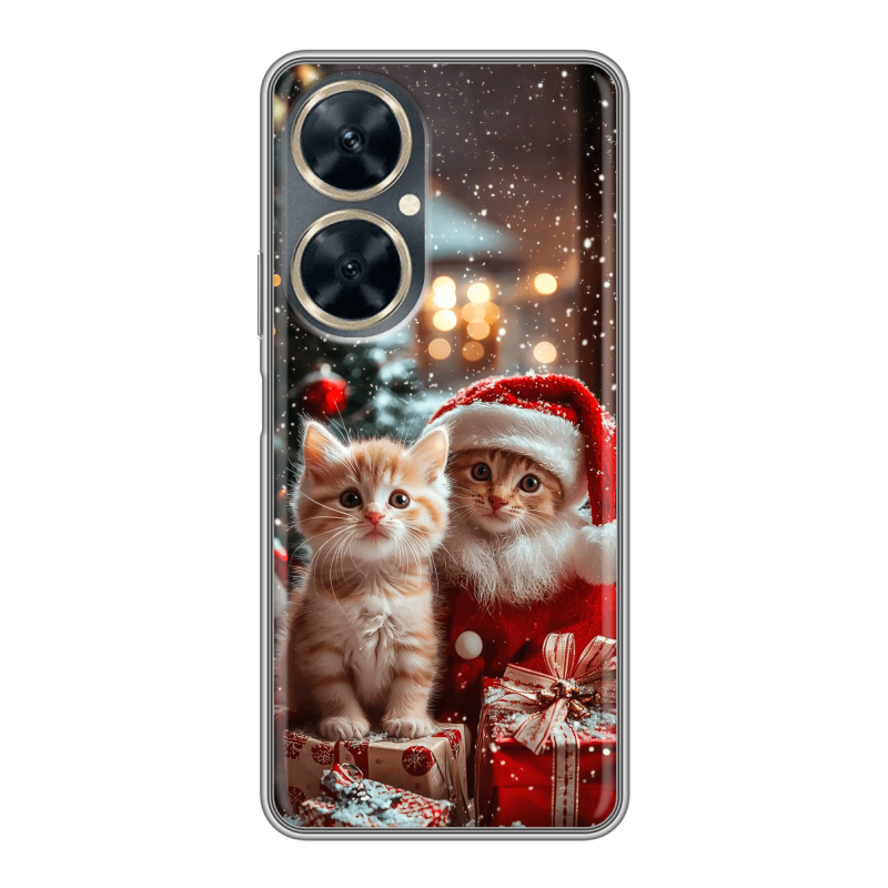 Силиконовый противоударный чехол на Huawei Nova 11i с принтом Новый год Силиконовый противоударный чехол на Huawei Nova 11i с принтом Новый год