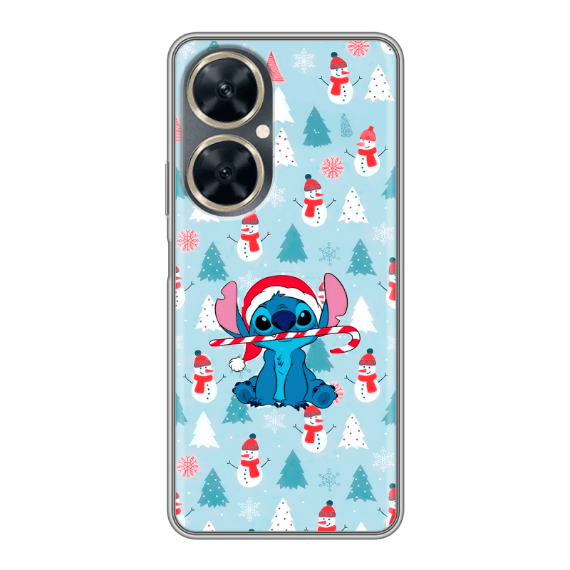 Силиконовый противоударный чехол на Huawei Nova 11i с принтом Стич Новый год Силиконовый противоударный чехол на Huawei Nova 11i с принтом Стич Новый год