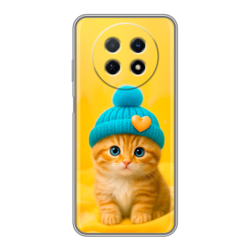Силиконовый чехол на Huawei Nova Y91 с принтом Котенок в шапке Силиконовый чехол на Huawei Nova Y91 с принтом Котенок в шапке