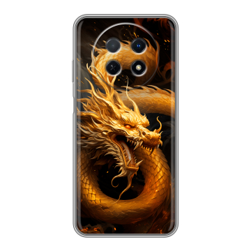 Силиконовый чехол на Huawei Nova Y91 с принтом Золотой дракон