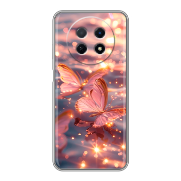 Силиконовый чехол на Huawei Nova Y91 с принтом бабочки розовые Силиконовый чехол на Huawei Nova Y91 с принтом бабочки розовые