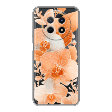 Силиконовый чехол на Huawei Nova Y91 с принтом Бежевые цветы
