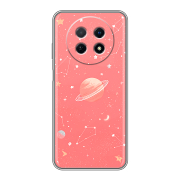 Силиконовый чехол на Huawei Nova Y91 с принтом Розовый космос