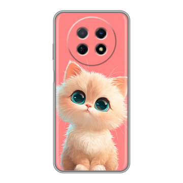 Силиконовый чехол на Huawei Nova Y91 с принтом Розовый котенок