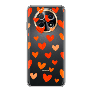 Силиконовый чехол на Huawei Nova Y91 с принтом Сердечки