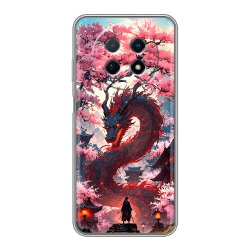 Силиконовый чехол на Huawei Nova Y91 с принтом Дракон Японский Силиконовый чехол на Huawei Nova Y91 с принтом Дракон Японский