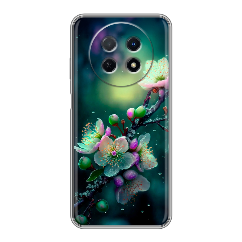 Силиконовый чехол на Huawei Nova Y91 с принтом Цветы и мрамор Силиконовый чехол на Huawei Nova Y91 с принтом Цветы и мрамор