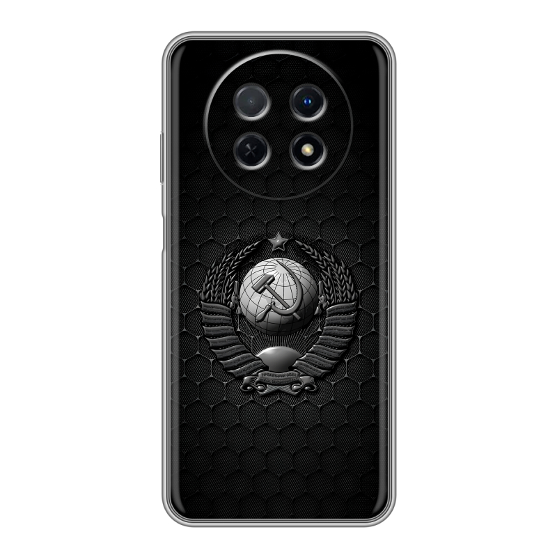 Силиконовый чехол на Huawei Nova Y91 с принтом Герб Флаг СССР Силиконовый чехол на Huawei Nova Y91 с принтом Герб Флаг СССР