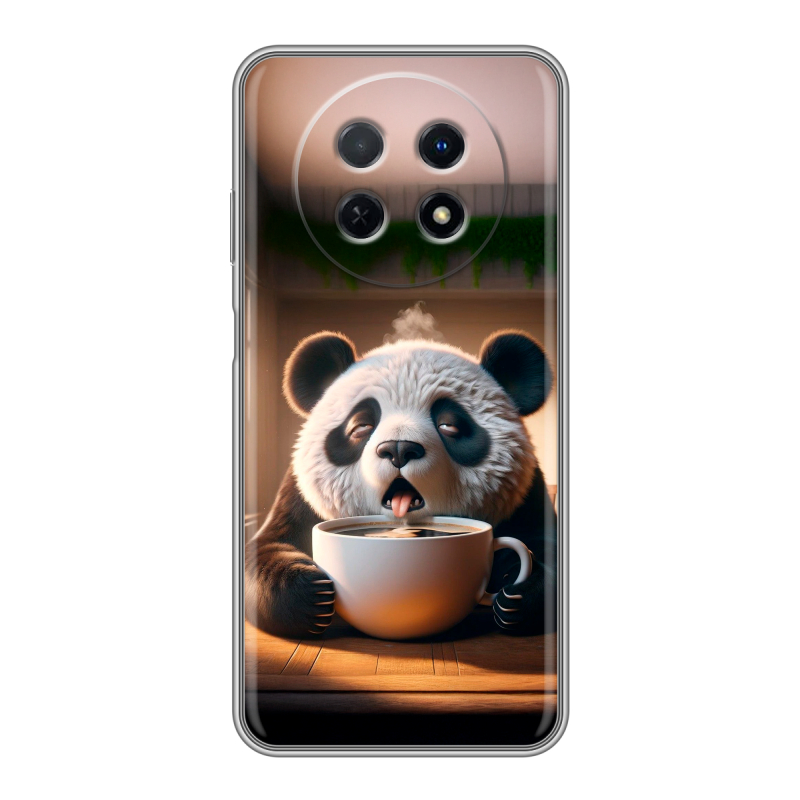 Силиконовый чехол на Huawei Nova Y91 с принтом смешная панда Силиконовый чехол на Huawei Nova Y91 с принтом смешная панда