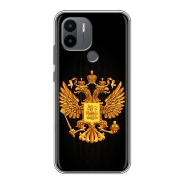 Силиконовый чехол на Xiaomi RedMi A2 Plus с принтом Герб России желтый Силиконовый чехол на Xiaomi RedMi A2 Plus с принтом Герб России желтый