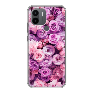 Силиконовый чехол на Xiaomi RedMi A2 Plus с принтом лавандовые розы Силиконовый чехол на Xiaomi RedMi A2 Plus с принтом лавандовые розы