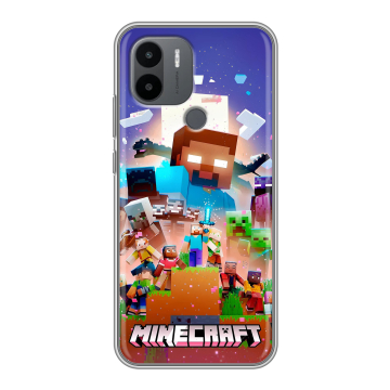 Силиконовый чехол на Xiaomi RedMi A2 Plus с принтом Майнкрафт Minecraft