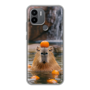 Силиконовый чехол на Xiaomi RedMi A2 Plus с принтом Капибара с апельсином