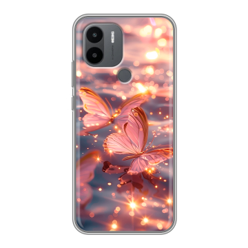 Силиконовый чехол на Xiaomi RedMi A2 Plus с принтом бабочки розовые Силиконовый чехол на Xiaomi RedMi A2 Plus с принтом бабочки розовые