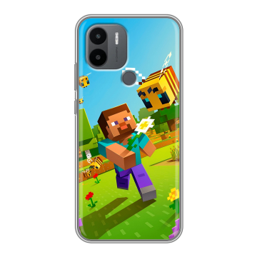 Силиконовый чехол на Xiaomi RedMi A2 Plus с принтом Майнкрафт Minecraft Силиконовый чехол на Xiaomi RedMi A2 Plus с принтом Майнкрафт Minecraft