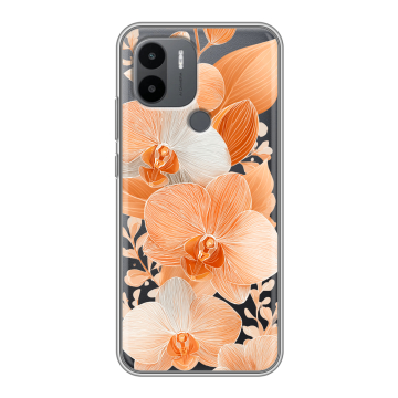 Силиконовый чехол на Xiaomi RedMi A2 Plus с принтом Бежевые цветы Силиконовый чехол на Xiaomi RedMi A2 Plus с принтом Бежевые цветы