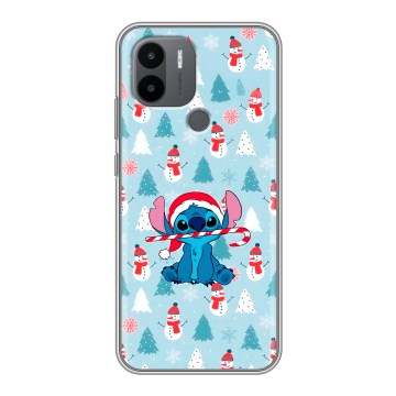 Силиконовый чехол на Xiaomi RedMi A2 Plus с принтом Стич Новый год Силиконовый чехол на Xiaomi RedMi A2 Plus с принтом Стич Новый год