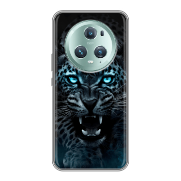 Силиконовый чехол на Huawei Honor Magic 5 Pro с принтом Темный леопард Силиконовый чехол на Huawei Honor Magic 5 Pro с принтом Темный леопард