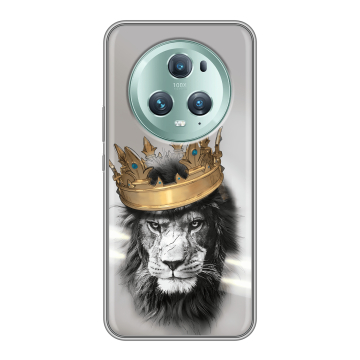 Силиконовый чехол на Huawei Honor Magic 5 Pro с принтом Лев с короной Силиконовый чехол на Huawei Honor Magic 5 Pro с принтом Лев с короной