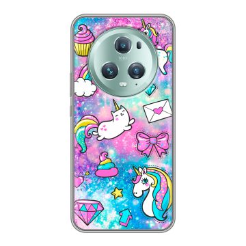 Силиконовый чехол на Huawei Honor Magic 5 Pro с принтом Единороги