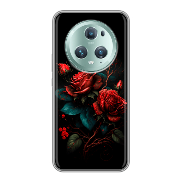 Силиконовый чехол на Huawei Honor Magic 5 Pro с принтом Розы красные