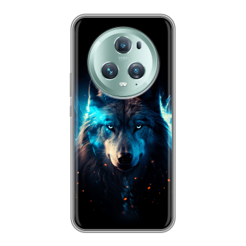 Силиконовый чехол на Huawei Honor Magic 5 Pro с принтом Волк ночной