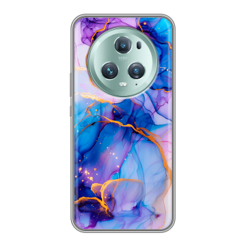 Силиконовый чехол на Huawei Honor Magic 5 Pro с принтом синий мрамор Силиконовый чехол на Huawei Honor Magic 5 Pro с принтом синий мрамор