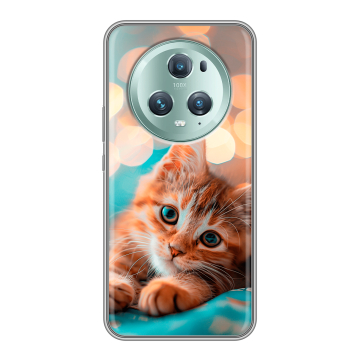 Силиконовый чехол на Huawei Honor Magic 5 Pro с принтом котик Силиконовый чехол на Huawei Honor Magic 5 Pro с принтом котик