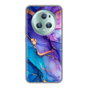 Силиконовый чехол на Huawei Honor Magic 5 Pro с принтом синий мрамор Силиконовый чехол на Huawei Honor Magic 5 Pro с принтом синий мрамор