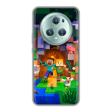 Силиконовый чехол на Huawei Honor Magic 5 Pro с принтом Майнкрафт Minecraft