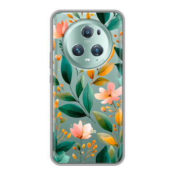 Силиконовый чехол на Huawei Honor Magic 5 Pro с принтом Цветы паттерн Силиконовый чехол на Huawei Honor Magic 5 Pro с принтом Цветы паттерн