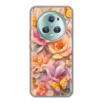 Силиконовый чехол на Huawei Honor Magic 5 Pro с принтом Цветы и бабочки Силиконовый чехол на Huawei Honor Magic 5 Pro с принтом Цветы и бабочки