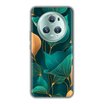 Силиконовый чехол на Huawei Honor Magic 5 Pro с принтом Листья и золото Силиконовый чехол на Huawei Honor Magic 5 Pro с принтом Листья и золото
