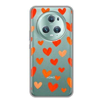 Силиконовый чехол на Huawei Honor Magic 5 Pro с принтом Сердечки Силиконовый чехол на Huawei Honor Magic 5 Pro с принтом Сердечки